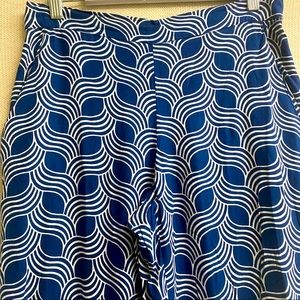 ESCADA blue & white print pull on pants